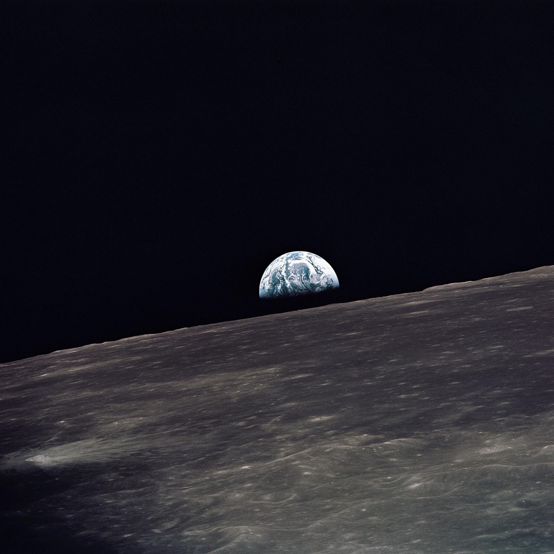 Earth rising above the moon Apollo 10