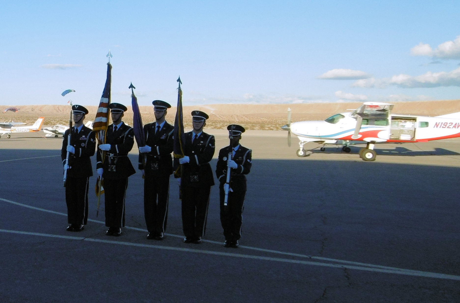 OC Troop Band snd flag carriers