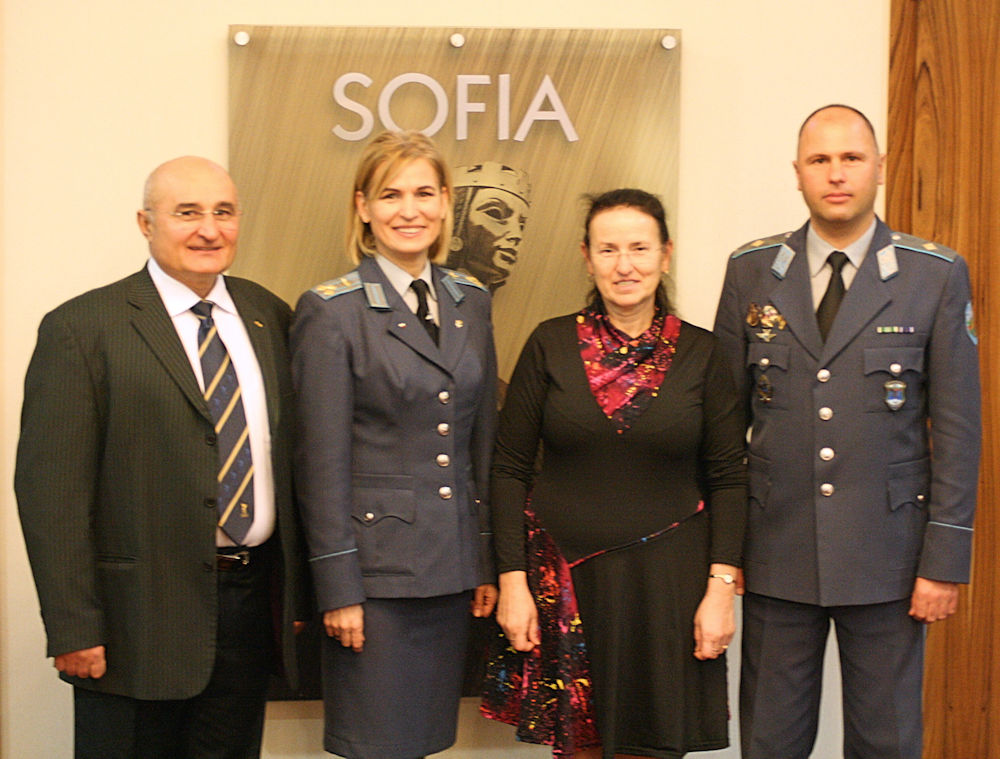 L-R: Angel Staminov, Colonel Nevyana Miteva, Ani Staminova, General Major Yavor Mateev