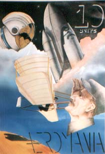 Design an Aviation or Space Postage Stamp for a country called "aeromania" 1997